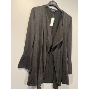 * White House Black Market Womens Open Cardigan Black/Silver